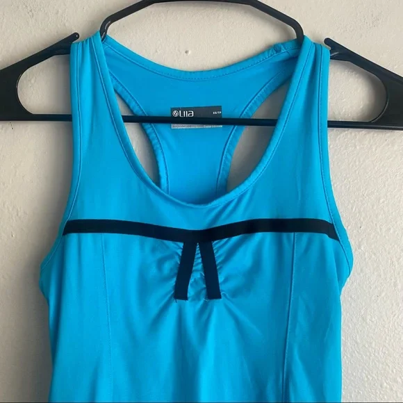 Lija Blue & Black Golf Tennis Workout Tank Top Size Extra Small XS - Picture 2 of 8